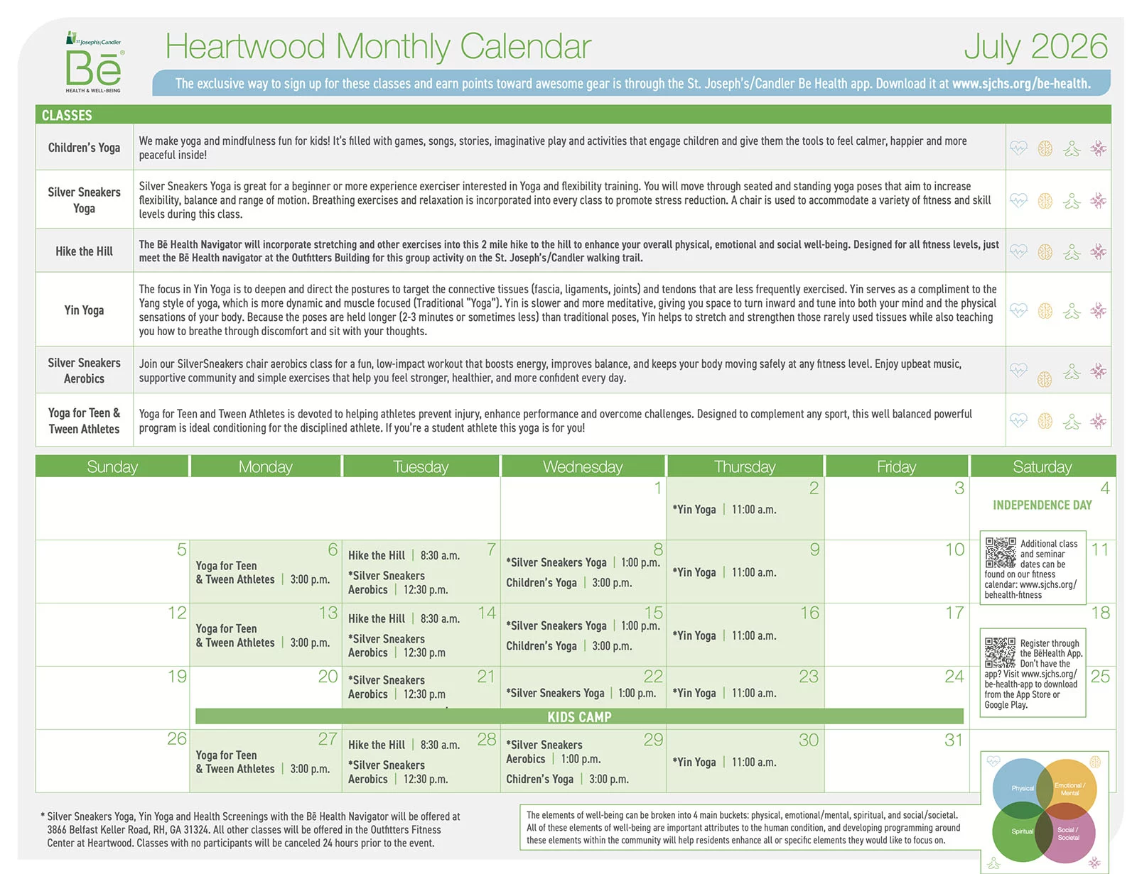 July 2026 Fitness Calendar
