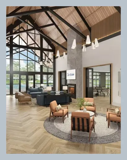 Render del interior del club de Del Webb